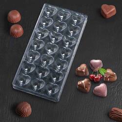 Kalp Çikolata Kalıbı, Polikarbon, 27,5x13,5 Cm - Thumbnail