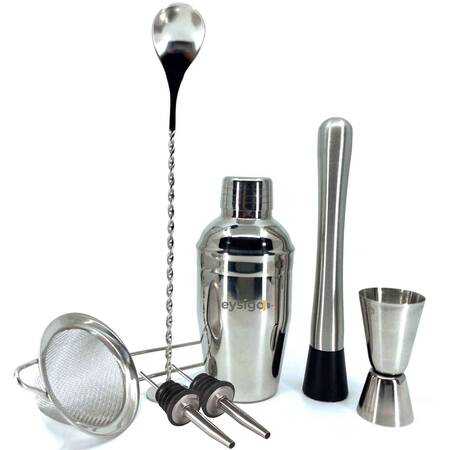 Kokteyl Shaker Seti, 350 ml, Paslanmaz Çelik, 7 Parça Kokteyl Shaker Seti, 350 ml, Paslanmaz Çelik, 7 Parça
