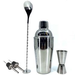 Kokteyl Shaker Seti, 500 ml, Paslanmaz Çelik, 5 Parça - Thumbnail