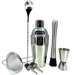 Kokteyl Shaker Seti, 500 ml, Paslanmaz Çelik, 7 Parça - Thumbnail