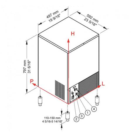 Ozti OKB46A Buz Makinesi, 46 Kg/Gün Kapasiteli