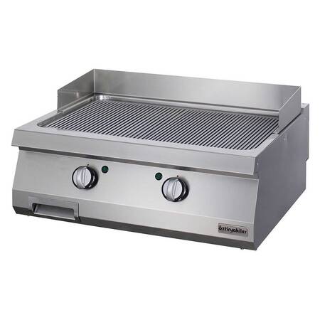 Öztiryakiler 700 Seri Set Üstü Grill Plate Oluklu Elektrikli 80x70x30 Cm