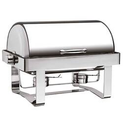 Öztiryakiler - Öztiryakiler Chafing Dish 1/1 Düz Ayak 180 Derece Açılır Kapak Jel Yakıtlı Öztiryakiler - Öztiryakiler Chafing Dish 1/1 Düz Ayak 180 Derece Açılır Kapak Jel Yakıtlı