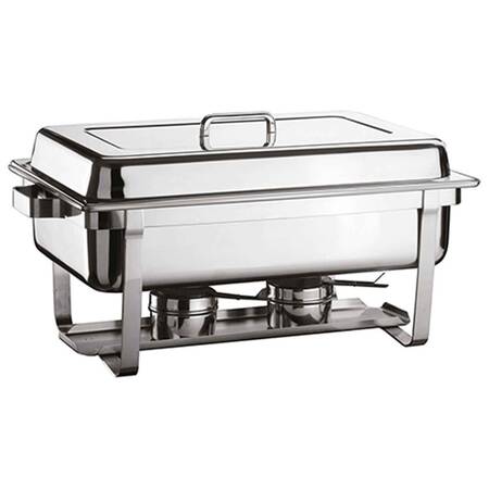 Öztiryakiler Chafing Dish 1/1 Düz Kapaklı Geçme Ayaklı Kızaklı