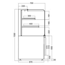 Öztiryakiler - Öztiryakiler Nötr Teşhir Dolabı Düz Camlı 150 CM (1)