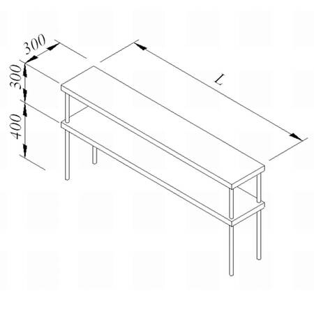 Öztiryakiler Servis Rafı Çift Sıra 120x30 Cm