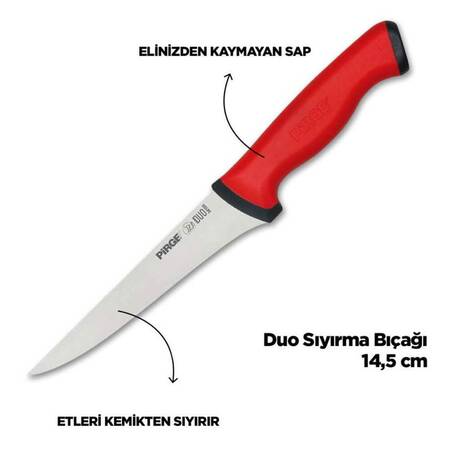 Pirge Duo Profesyonel Kasap Kurban Bıçak Seti, 5'Li Çantalı