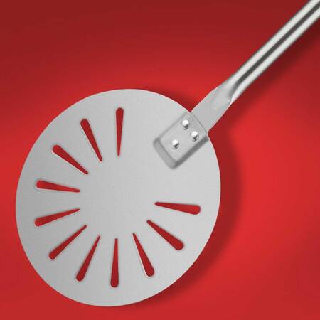 Pizza Küreği 22 Cm, Paslanmaz Çelik, Delikli Yuvarlak Pizza Küreği 22 Cm, Paslanmaz Çelik, Delikli Yuvarlak