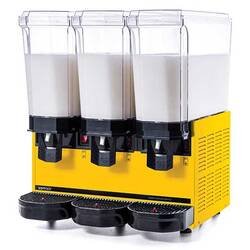 Samixir Ayran Makinesi, Soğuk İçecek Dispenseri, 3 Karıştırıcılı 3X20 Litre Sarı - Thumbnail