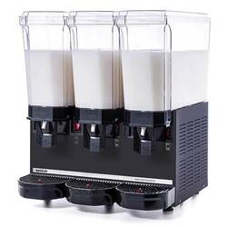 Samixir Ayran Makinesi, Soğuk İçecek Dispenseri, 3 Karıştırıcılı 3X20 Litre Siyah - Thumbnail