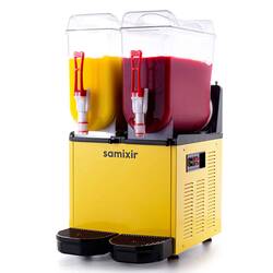 Samixir Twin Ice Slush Granita ve Meyve Suyu Dispenseri, 12+12 L, Sarı - Thumbnail