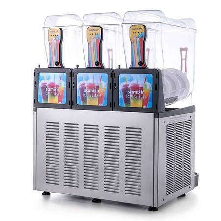 Samixir Trible Allure Ice Slush Granita ve Meyve Suyu Dispenseri, 12+12+12 L, İnox