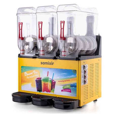 Samixir Trible Allure Ice Slush Granita ve Meyve Suyu Dispenseri, 12+12+12 L, Sarı