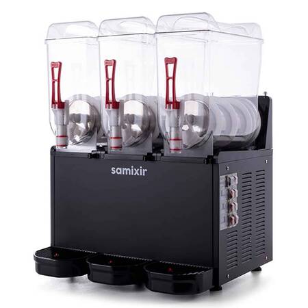 Samixir Triple Ice Slush Granita ve Meyve Suyu Dispenseri, 12+12+12 L, Siyah