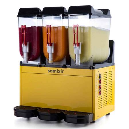 Samixir Triple Ice Slush Granita ve Meyve Suyu Dispenseri, 12+12+12 L, Sarı