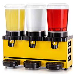 Samixir Triple Soğuk İçecek Dispenseri, 10+10+10 L, Panaromik, Sarı - Thumbnail