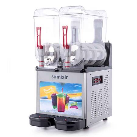 Samixir Twin Allure Ice Slush Granita ve Meyve Suyu Dispenseri, 12+12 L, İnox