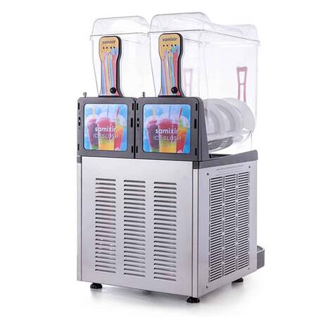 Samixir Twin Allure Ice Slush Granita ve Meyve Suyu Dispenseri, 12+12 L, İnox