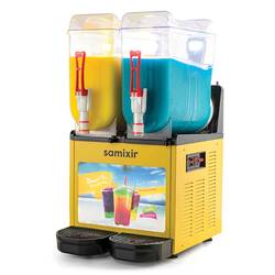 Samixir Twin Allure Ice Slush Granita ve Meyve Suyu Dispenseri, 12+12 L, Sarı - Thumbnail