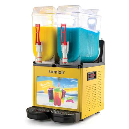 Samixir Twin Allure Ice Slush Granita ve Meyve Suyu Dispenseri, 12+12 L, Sarı