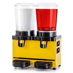 Samixir Twin Soğuk İçecek Dispenseri, 10+10 L, Panaromik, Sarı - Thumbnail