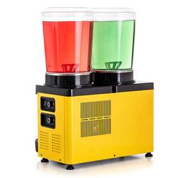Samixir Twin Soğuk İçecek Dispenseri, 10+10 L, Panaromik, Sarı - Thumbnail