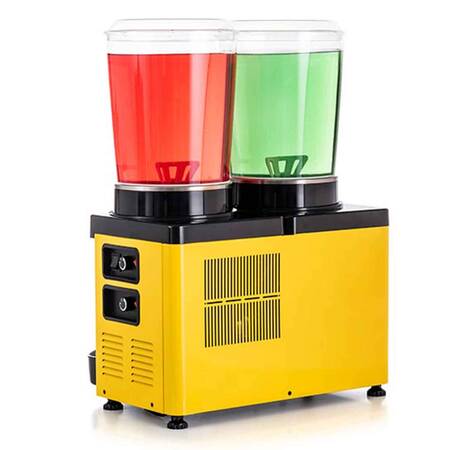 Samixir Twin Soğuk İçecek Dispenseri, 10+10 L, Panaromik, Sarı