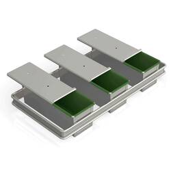 İles - Tost Ekmek Kalıbı Yapışmaz Kaplamalı Kapaklı, 3 Bölmeli 14X14X30 Cm