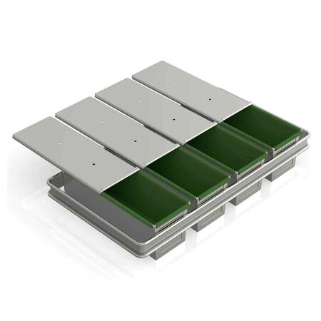 Tost Ekmek Kalıbı Yapışmaz Kaplamalı Kapaklı, 4 Bölmeli 12X12X30 Cm