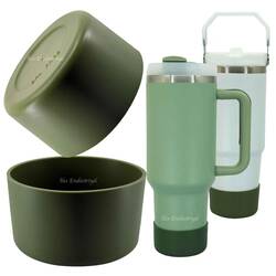 Trailx Stanley Quencher & Iceflow Kaymaz Silikon Taban Koruyucu, Haki - Thumbnail