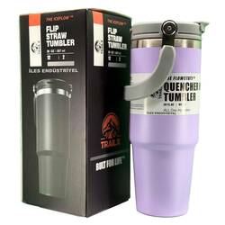 Trailx Vakumlu Termos, Paslanmaz Çelik 30 Oz/887 ml, Lila - Thumbnail