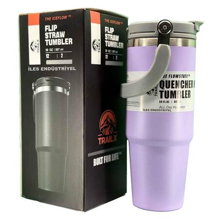 Trailx Vakumlu Termos, Paslanmaz Çelik 30 Oz/887 ml, Lila