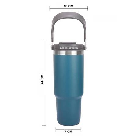 Trailx Vakumlu Termos, Paslanmaz Çelik 30 Oz/887 ml, Mavi