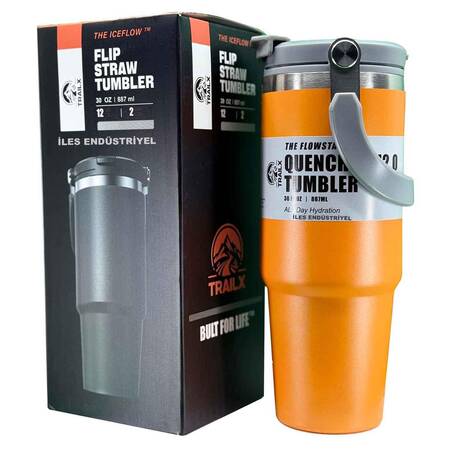 Trailx Vakumlu Termos, Paslanmaz Çelik 30 Oz/887 ml, Orange
