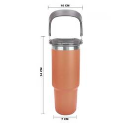 Trailx Vakumlu Termos, Paslanmaz Çelik 30 Oz/887 ml, Orange - Thumbnail