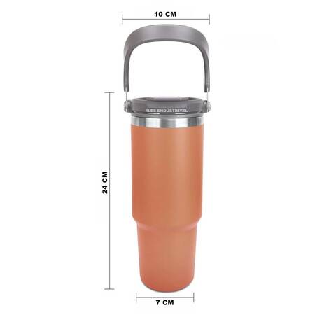Trailx Vakumlu Termos, Paslanmaz Çelik 30 Oz/887 ml, Orange