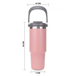 Trailx Vakumlu Termos, Paslanmaz Çelik 30 Oz/887 ml, Pembe - Thumbnail