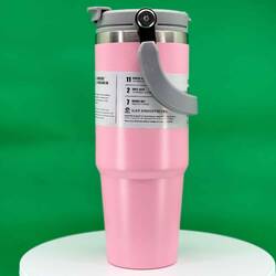 Trailx Vakumlu Termos, Paslanmaz Çelik 30 Oz/887 ml, Pembe - Thumbnail