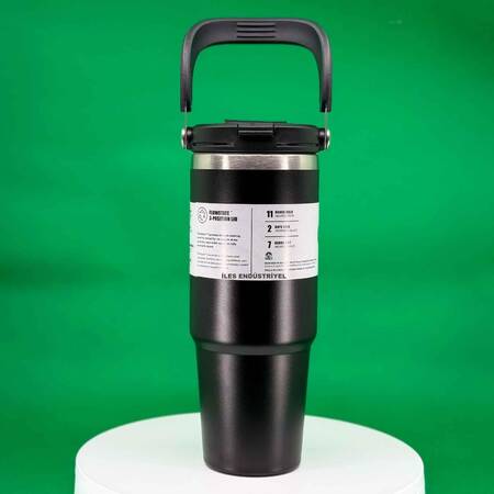 Trailx Vakumlu Termos, Paslanmaz Çelik 30 Oz/887 ml, Siyah