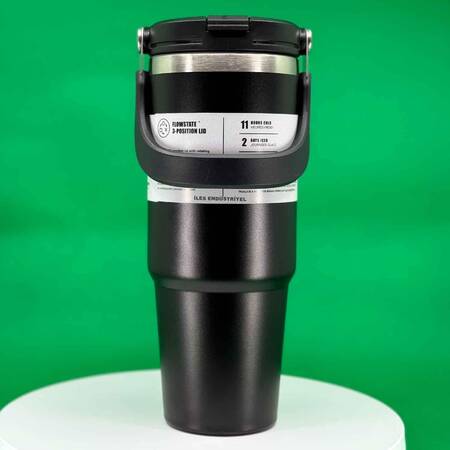 Trailx Vakumlu Termos, Paslanmaz Çelik 30 Oz/887 ml, Siyah