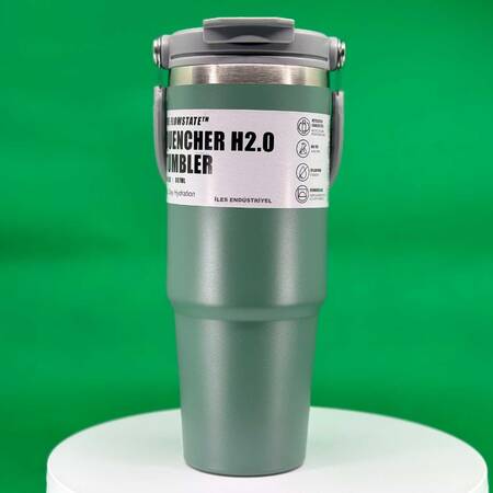 Trailx Vakumlu Termos, Paslanmaz Çelik 30 Oz/887 ml, Yeşil