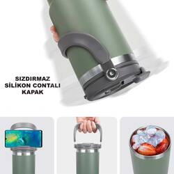 Trailx Vakumlu Termos, Paslanmaz Çelik 30 Oz/887 ml, Yeşil - Thumbnail