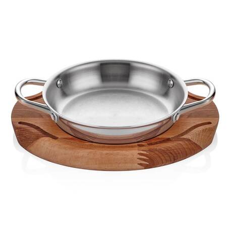 Yumurta Sahanı, Multi Metal Çelik, Ahşap Nihale, 16 Cm Yumurta Sahanı, Multi Metal Çelik, Ahşap Nihale, 16 Cm